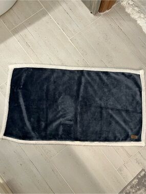 UGG 2 Navy Plush Pillow Sham with cozy Cream Sherpa Trim